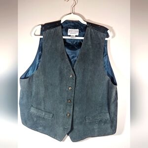 Vintage Arizona Muted Forest Green Suede Vest